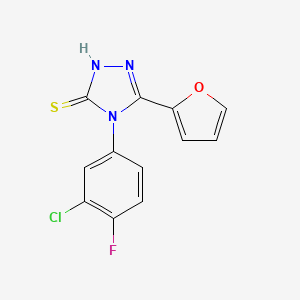 4-(3-chloro-4-fluorophenyl)-5-(furan-2-yl)-4H-1,2,4-triazole-3-thiol