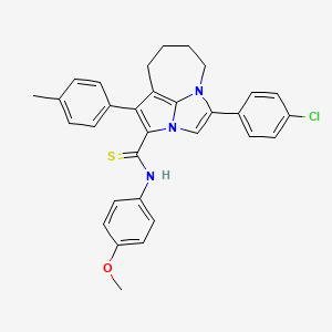 4-(4-chlorophenyl)-N-(4-methoxyphenyl)-1-(4-methylphenyl)-5,6,7,8-tetrahydro-2a,4a-diazacyclopenta[cd]azulene-2-carbothioamide