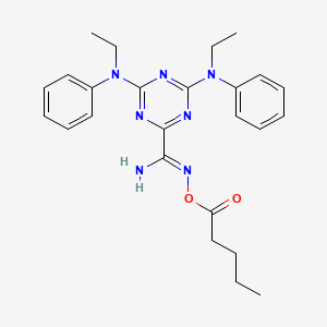 4,6-bis[ethyl(phenyl)amino]-N'-(pentanoyloxy)-1,3,5-triazine-2-carboximidamide