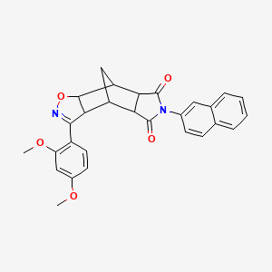 3-(2,4-dimethoxyphenyl)-6-(naphthalen-2-yl)-4a,7a,8,8a-tetrahydro-3aH-4,8-methano[1,2]oxazolo[4,5-f]isoindole-5,7(4H,6H)-dione