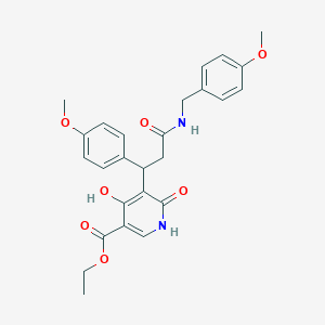 Ethyl 4-hydroxy-5-{3-[(4-methoxybenzyl)amino]-1-(4-methoxyphenyl)-3-oxopropyl}-6-oxo-1,6-dihydropyridine-3-carboxylate