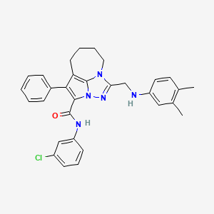 N-(3-chlorophenyl)-1-{[(3,4-dimethylphenyl)amino]methyl}-4-phenyl-5,6,7,8-tetrahydro-2,2a,8a-triazacyclopenta[cd]azulene-3-carboxamide