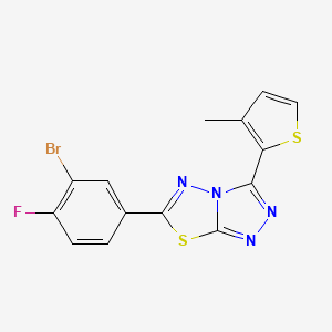 6-(3-Bromo-4-fluorophenyl)-3-(3-methylthiophen-2-yl)[1,2,4]triazolo[3,4-b][1,3,4]thiadiazole