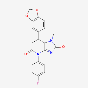 molecular formula C20H16FN3O4 B11057533 7-(1,3-benzodioxol-5-yl)-4-(4-fluorophenyl)-1-methyl-7,7a-dihydro-1H-imidazo[4,5-b]pyridine-2,5(4H,6H)-dione 