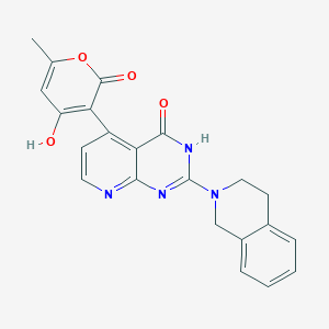 2-(3,4-dihydroisoquinolin-2(1H)-yl)-5-(4-hydroxy-6-methyl-2-oxo-2H-pyran-3-yl)pyrido[2,3-d]pyrimidin-4(3H)-one