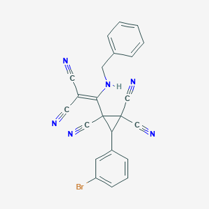 2-[1-(Benzylamino)-2,2-dicyanoethenyl]-3-(3-bromophenyl)cyclopropane-1,1,2-tricarbonitrile