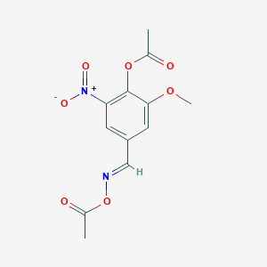 4-{(E)-[(acetyloxy)imino]methyl}-2-methoxy-6-nitrophenyl acetate