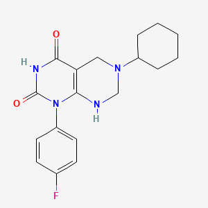 6-cyclohexyl-1-(4-fluorophenyl)-2-hydroxy-5,6,7,8-tetrahydropyrimido[4,5-d]pyrimidin-4(1H)-one