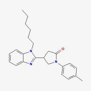 4-(1-hexyl-1H-benzimidazol-2-yl)-1-(4-methylphenyl)pyrrolidin-2-one