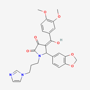 5-(1,3-benzodioxol-5-yl)-4-[(3,4-dimethoxyphenyl)carbonyl]-3-hydroxy-1-[3-(1H-imidazol-1-yl)propyl]-1,5-dihydro-2H-pyrrol-2-one