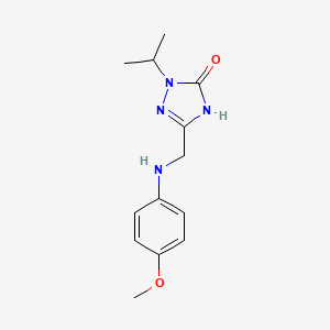 molecular formula C13H18N4O2 B11057628 5-([(4-Methoxyphenyl)amino]methyl)-2-(propan-2-yl)-2,3-dihydro-1H-1,2,4-triazol-3-one 