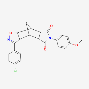 3-(4-chlorophenyl)-6-(4-methoxyphenyl)-4a,7a,8,8a-tetrahydro-3aH-4,8-methano[1,2]oxazolo[4,5-f]isoindole-5,7(4H,6H)-dione