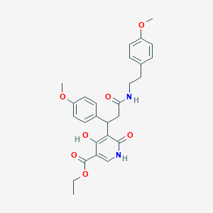 Ethyl 4-hydroxy-5-[1-(4-methoxyphenyl)-3-{[2-(4-methoxyphenyl)ethyl]amino}-3-oxopropyl]-6-oxo-1,6-dihydropyridine-3-carboxylate