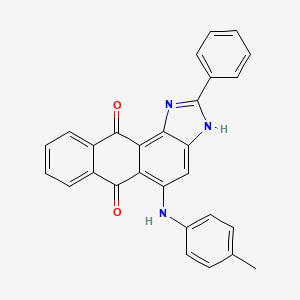 molecular formula C28H19N3O2 B11057792 2-Phenyl-5-(4-toluidino)-1H-anthra[1,2-D]imidazole-6,11-dione 