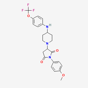 1-(4-Methoxyphenyl)-3-(4-{[4-(trifluoromethoxy)phenyl]amino}piperidin-1-yl)pyrrolidine-2,5-dione