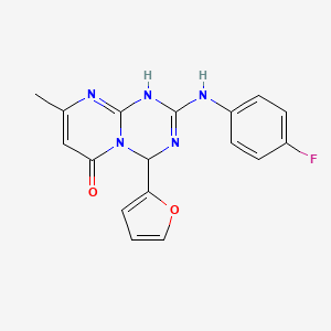 2-[(4-fluorophenyl)amino]-4-(2-furyl)-8-methyl-1,4-dihydro-6H-pyrimido[1,2-a][1,3,5]triazin-6-one