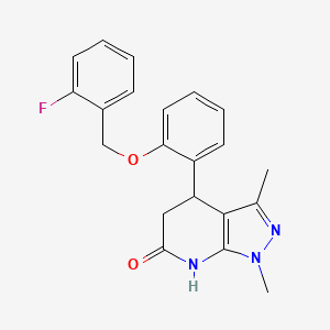 4-{2-[(2-fluorobenzyl)oxy]phenyl}-1,3-dimethyl-1,4,5,7-tetrahydro-6H-pyrazolo[3,4-b]pyridin-6-one