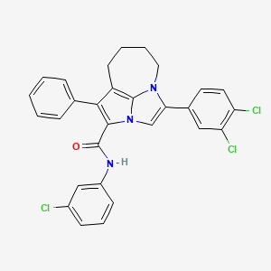 N-(3-chlorophenyl)-4-(3,4-dichlorophenyl)-1-phenyl-5,6,7,8-tetrahydro-2a,4a-diazacyclopenta[cd]azulene-2-carboxamide