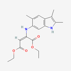 molecular formula C19H24N2O4 B11057805 diethyl (2E)-2-[(2,3,5-trimethyl-1H-indol-6-yl)amino]but-2-enedioate 