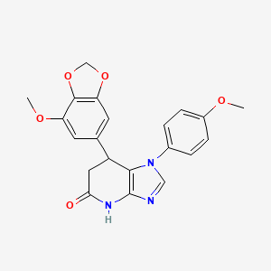 molecular formula C21H19N3O5 B11057820 7-(7-methoxy-1,3-benzodioxol-5-yl)-1-(4-methoxyphenyl)-1,4,6,7-tetrahydro-5H-imidazo[4,5-b]pyridin-5-one 