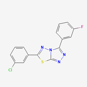 molecular formula C15H8ClFN4S B11057831 6-(3-Chlorophenyl)-3-(3-fluorophenyl)-[1,2,4]triazolo[3,4-b][1,3,4]thiadiazole 