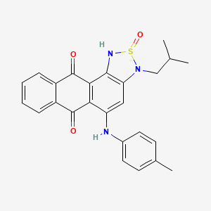 molecular formula C25H23N3O3S B11057847 5-[(4-Methylphenyl)amino]-3-(2-methylpropyl)-1,3-dihydroanthra[1,2-c][1,2,5]thiadiazole-6,11-dione 2-oxide 