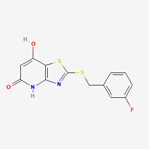 2-[(3-fluorobenzyl)sulfanyl]-7-hydroxy[1,3]thiazolo[4,5-b]pyridin-5(4H)-one