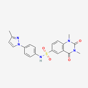 1,3-dimethyl-N-[4-(3-methyl-1H-pyrazol-1-yl)phenyl]-2,4-dioxo-1,2,3,4-tetrahydroquinazoline-6-sulfonamide