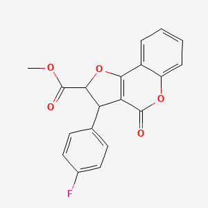 molecular formula C19H13FO5 B11057914 methyl 3-(4-fluorophenyl)-4-oxo-2,3-dihydro-4H-furo[3,2-c]chromene-2-carboxylate 