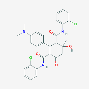 N1N3-Bis(2-chlorophenyl)-2-[4-(dimethylamino)phenyl]-4-hydroxy-4-methyl-6-oxocyclohexane-13-dicarboxamide