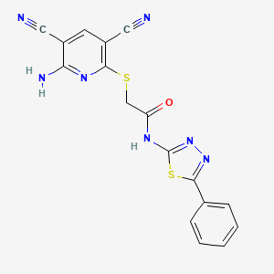 2-[(6-amino-3,5-dicyanopyridin-2-yl)sulfanyl]-N-(5-phenyl-1,3,4-thiadiazol-2-yl)acetamide