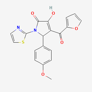 4-(furan-2-ylcarbonyl)-3-hydroxy-5-(4-methoxyphenyl)-1-(1,3-thiazol-2-yl)-1,5-dihydro-2H-pyrrol-2-one