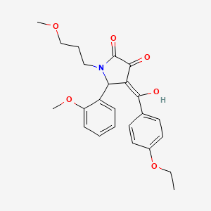 molecular formula C24H27NO6 B11057975 4-[(4-ethoxyphenyl)carbonyl]-3-hydroxy-5-(2-methoxyphenyl)-1-(3-methoxypropyl)-1,5-dihydro-2H-pyrrol-2-one 