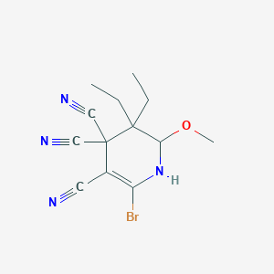 2-bromo-5,5-diethyl-6-methoxy-5,6-dihydropyridine-3,4,4(1H)-tricarbonitrile