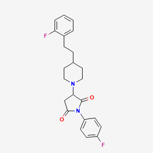 molecular formula C23H24F2N2O2 B11057988 1-(4-Fluorophenyl)-3-{4-[2-(2-fluorophenyl)ethyl]piperidin-1-yl}pyrrolidine-2,5-dione 