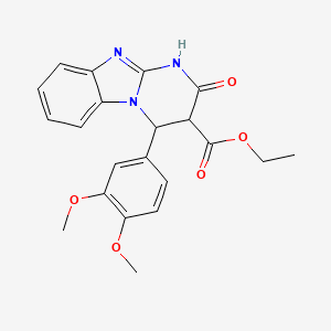 molecular formula C21H21N3O5 B11058012 Ethyl 4-(3,4-dimethoxyphenyl)-2-oxo-1,2,3,4-tetrahydropyrimido[1,2-a]benzimidazole-3-carboxylate 