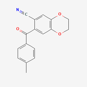 molecular formula C17H13NO3 B11058022 7-[(4-Methylphenyl)carbonyl]-2,3-dihydro-1,4-benzodioxine-6-carbonitrile 