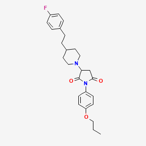 3-{4-[2-(4-Fluorophenyl)ethyl]piperidin-1-yl}-1-(4-propoxyphenyl)pyrrolidine-2,5-dione