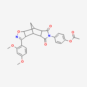 4-[3-(2,4-dimethoxyphenyl)-5,7-dioxo-3a,4,4a,5,7,7a,8,8a-octahydro-6H-4,8-methano[1,2]oxazolo[4,5-f]isoindol-6-yl]phenyl acetate