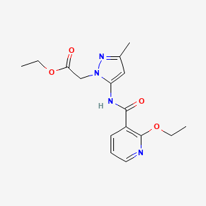 1H-Pyrazole-1-acetic acid, 5-[[(2-ethoxy-3-pyridinyl)carbonyl]amino]-3-methyl-, ethyl ester