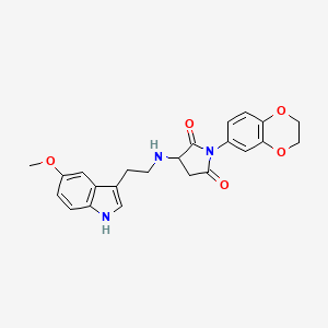 1-(2,3-dihydro-1,4-benzodioxin-6-yl)-3-{[2-(5-methoxy-1H-indol-3-yl)ethyl]amino}pyrrolidine-2,5-dione