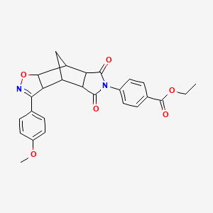 ethyl 4-[3-(4-methoxyphenyl)-5,7-dioxo-3a,4,4a,5,7,7a,8,8a-octahydro-6H-4,8-methano[1,2]oxazolo[4,5-f]isoindol-6-yl]benzoate