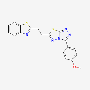 2-{2-[3-(4-Methoxyphenyl)[1,2,4]triazolo[3,4-b][1,3,4]thiadiazol-6-yl]ethyl}-1,3-benzothiazole