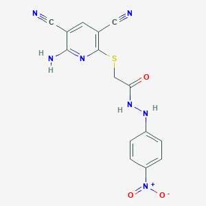 2-[(6-Amino-3,5-dicyano-2-pyridyl)sulfanyl]-N'~1~-(4-nitrophenyl)acetohydrazide