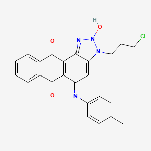 molecular formula C24H19ClN4O3 B11058083 3-(3-chloropropyl)-5-[(4-methylphenyl)amino]-3H-anthra[1,2-d][1,2,3]triazole-6,11-dione 2-oxide 