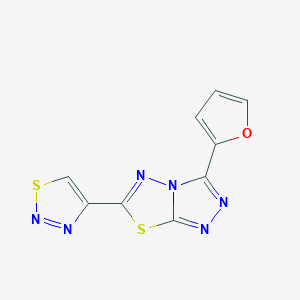 molecular formula C9H4N6OS2 B11058108 4-[3-(Furan-2-yl)-[1,2,4]triazolo[3,4-b][1,3,4]thiadiazol-6-yl]-1,2,3-thiadiazole 