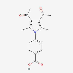 molecular formula C17H17NO4 B11058114 4-(3,4-Diacetyl-2,5-dimethyl-pyrrol-1-yl)-benzoic acid 