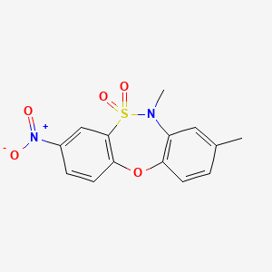 6,8-dimethyl-3-nitro-6H-dibenzo[b,f][1,4,5]oxathiazepine 5,5-dioxide