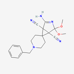 2-Amino-1'-benzyl-4,4-dimethoxyspiro[3-azabicyclo[3.1.0]hex-2-ene-6,4'-piperidine]-1,5-dicarbonitrile