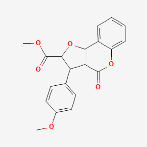 molecular formula C20H16O6 B11058151 methyl 3-(4-methoxyphenyl)-4-oxo-2,3-dihydro-4H-furo[3,2-c]chromene-2-carboxylate 